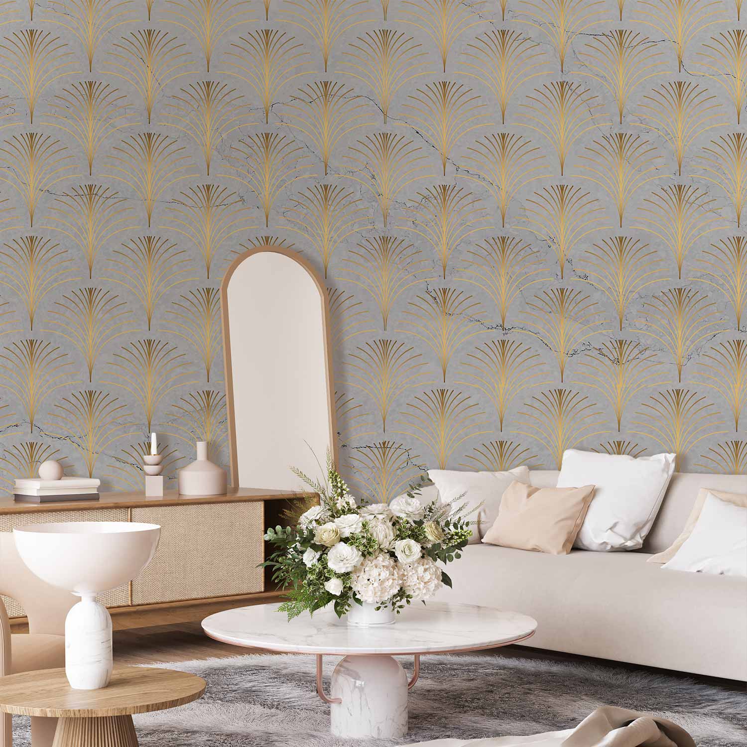 Wall Mural - Linear Pattern With Gold