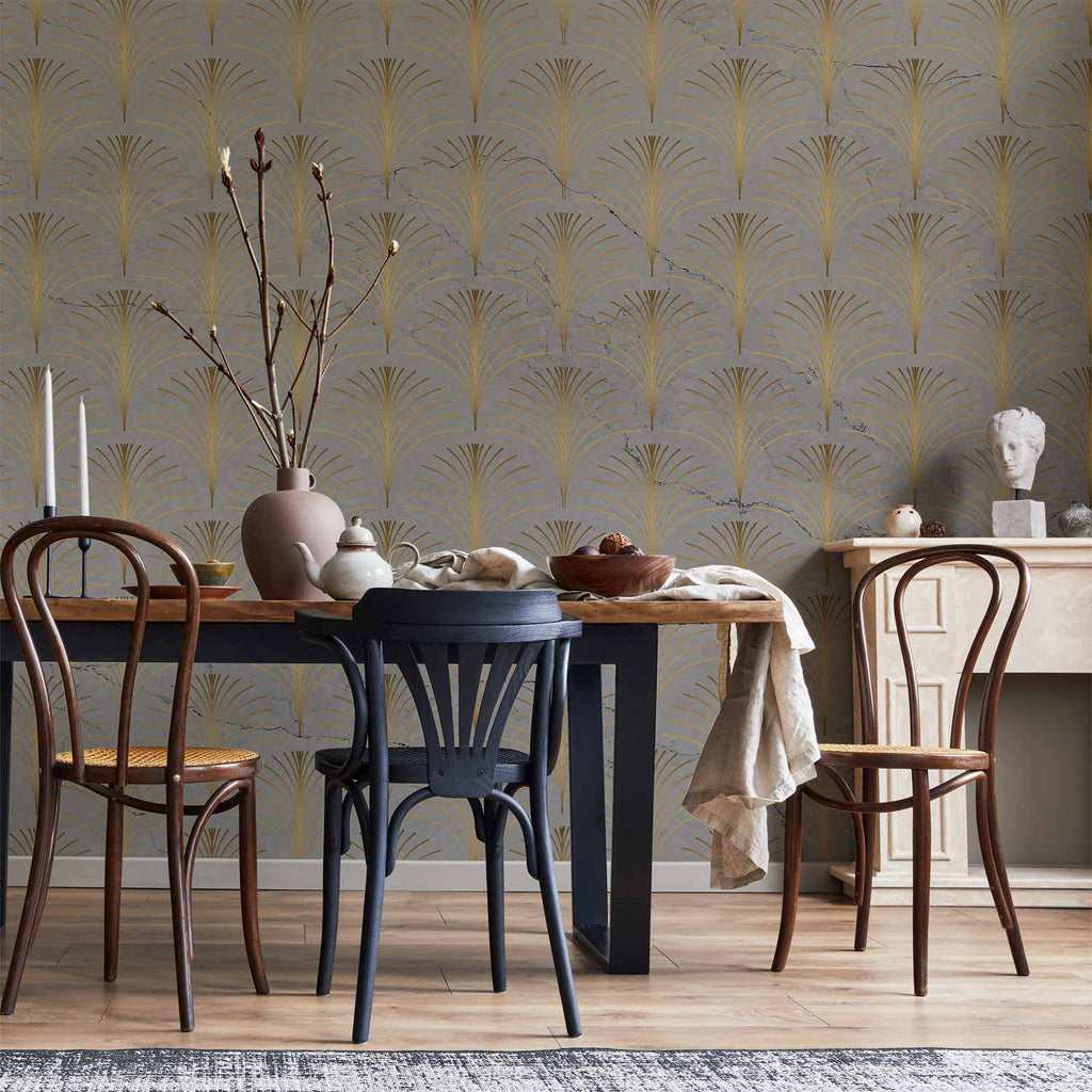 Wall Mural - Linear Pattern With Gold