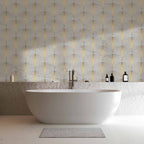 Gold Linear Geometric Pattern Wall Mural