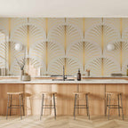 Wall Mural: Gold Linear Pattern on Marble Background