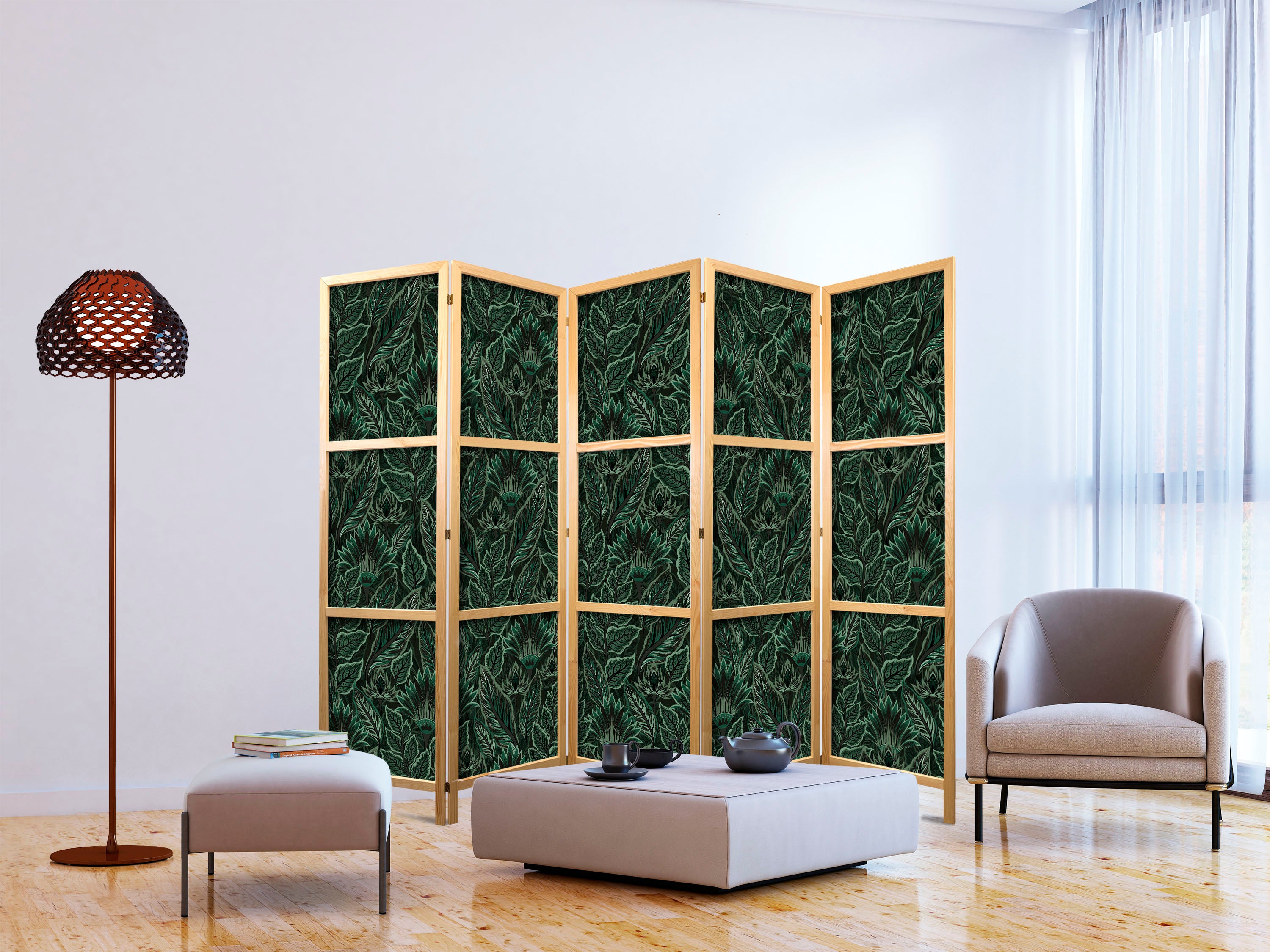 Japanese Room Divider Vegetation & Botanical Patterns