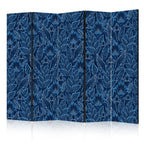 Room Divider Dense Vegetation Botanical Patterns - Blue