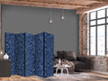 Dense Vegetation Botanical Blue 5-Panel Room Divider
