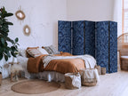 Room Divider Dense Vegetation Botanical Patterns - Blue