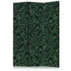 Room Divider with Dense Vegetation and Botanical Patterns in Green