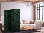 Room Divider with Dense Vegetation and Botanical Patterns in Green