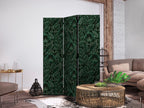 Room Divider with Dense Vegetation and Botanical Patterns in Green