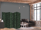 Room Divider with Dense Vegetation and Botanical Patterns in Green