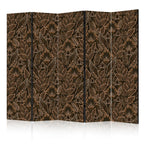 Room Divider Dense Vegetation Botanical Pattern Brown
