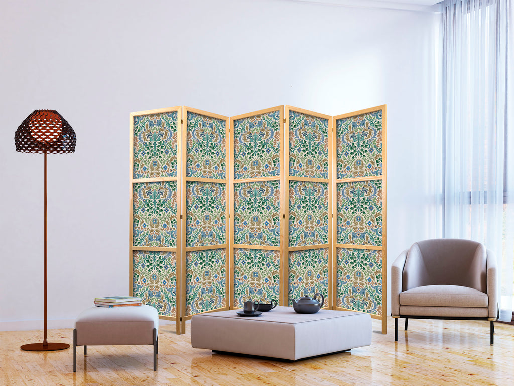 Japanese Room Divider with Vintage Intricate Pattern