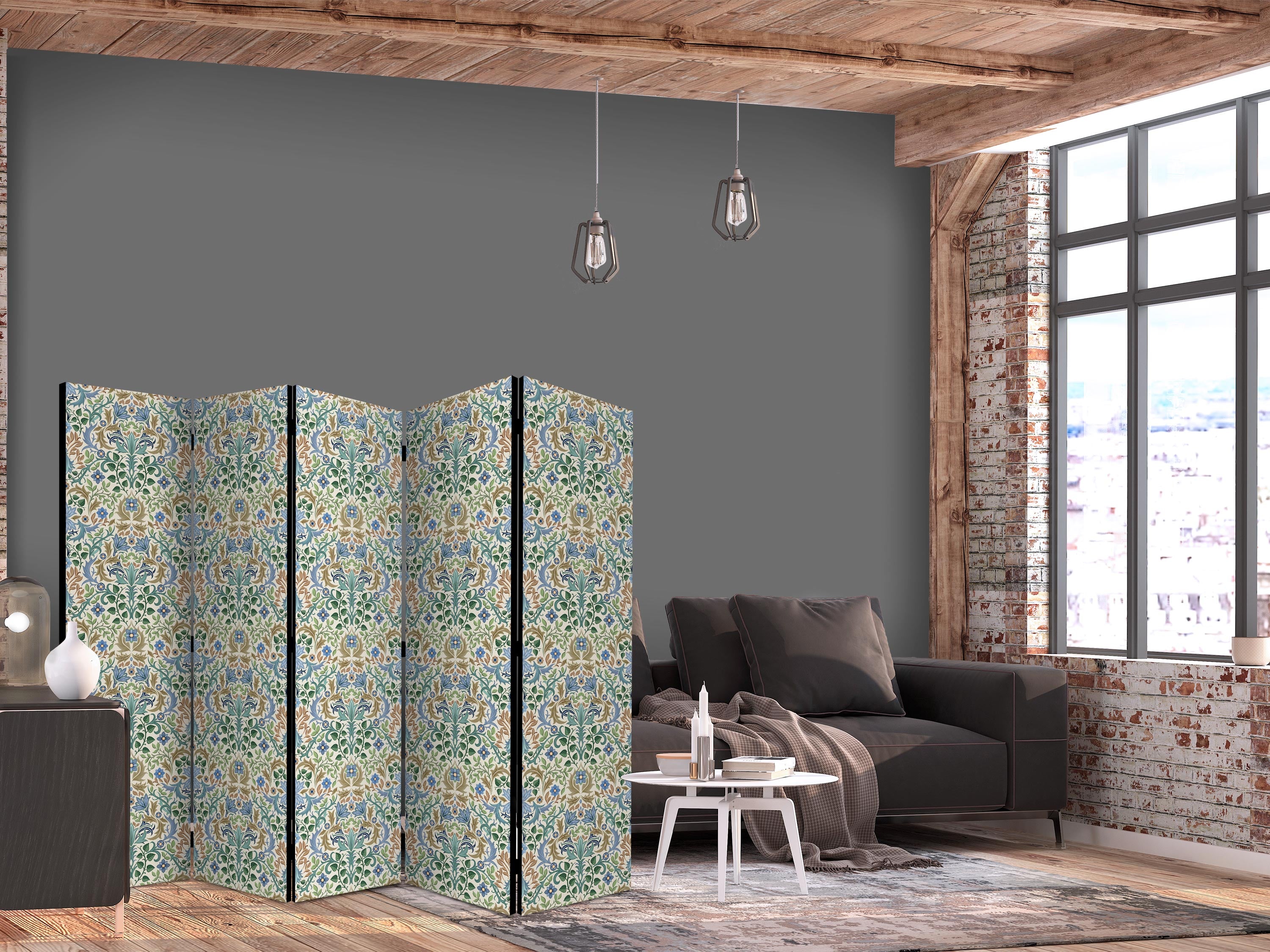 Room Divider - Retro Vintage Intricate and Rich Pattern in Victorian Style.