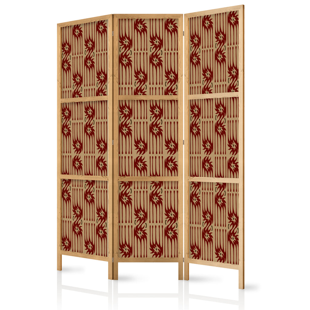 Japanese Room Divider - Abstract Red Predatory Streaks
