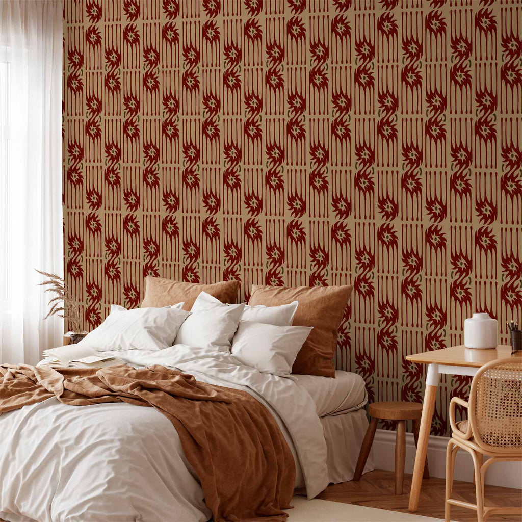 Red Claw Abstract Shapes Wallpaper