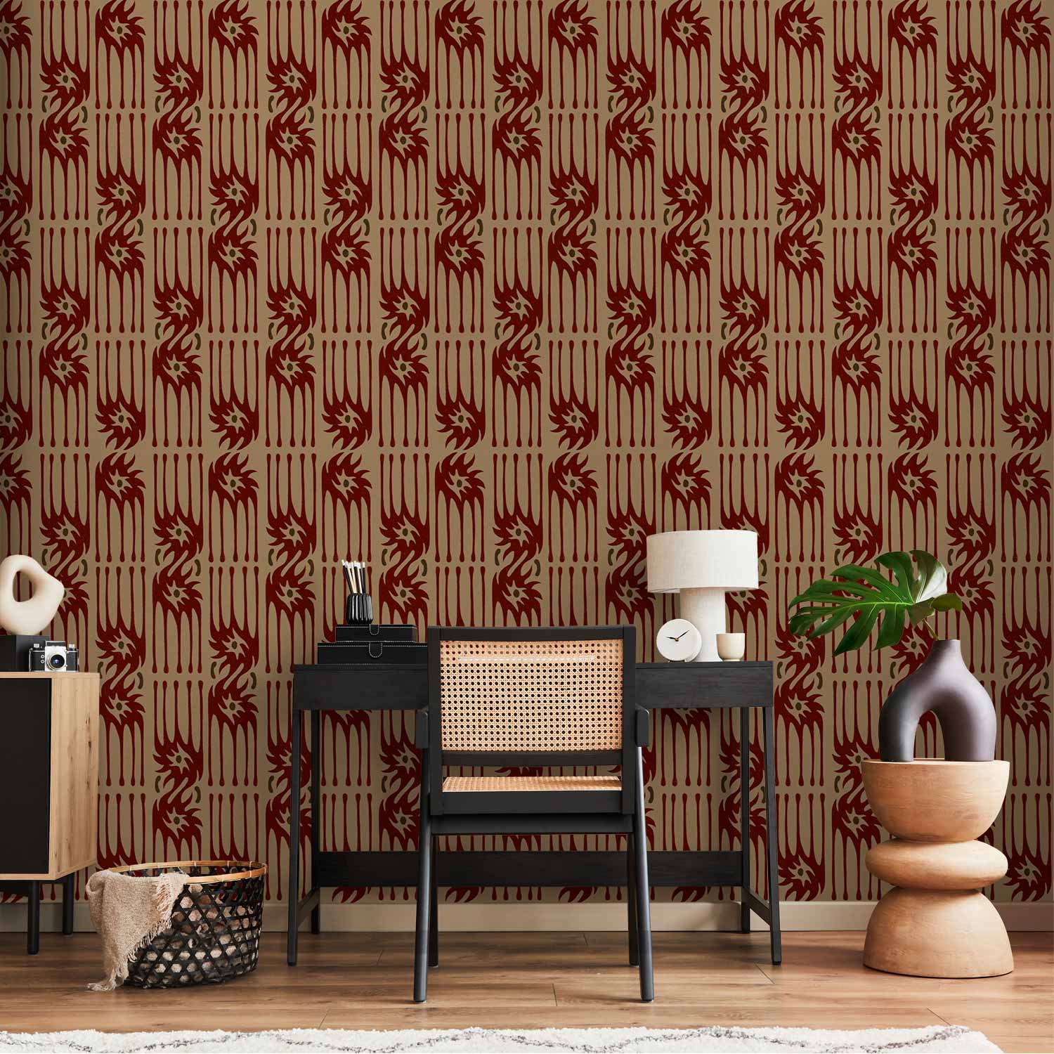 Red Claw Abstract Shapes Wallpaper