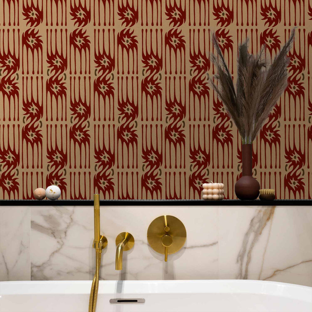 Red Claw Abstract Shapes Wallpaper