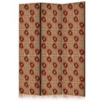 Room Divider Red Abstract Tribal Pattern (3-Panel)