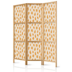 Japanese Room Divider - Dots & Spots Pattern - Orange & Ecru