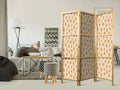 Orange Dotted Abstract 3-Panel Japanese Room Divider