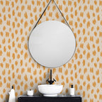 Orange and Ecru Dots Abstract Wallpaper