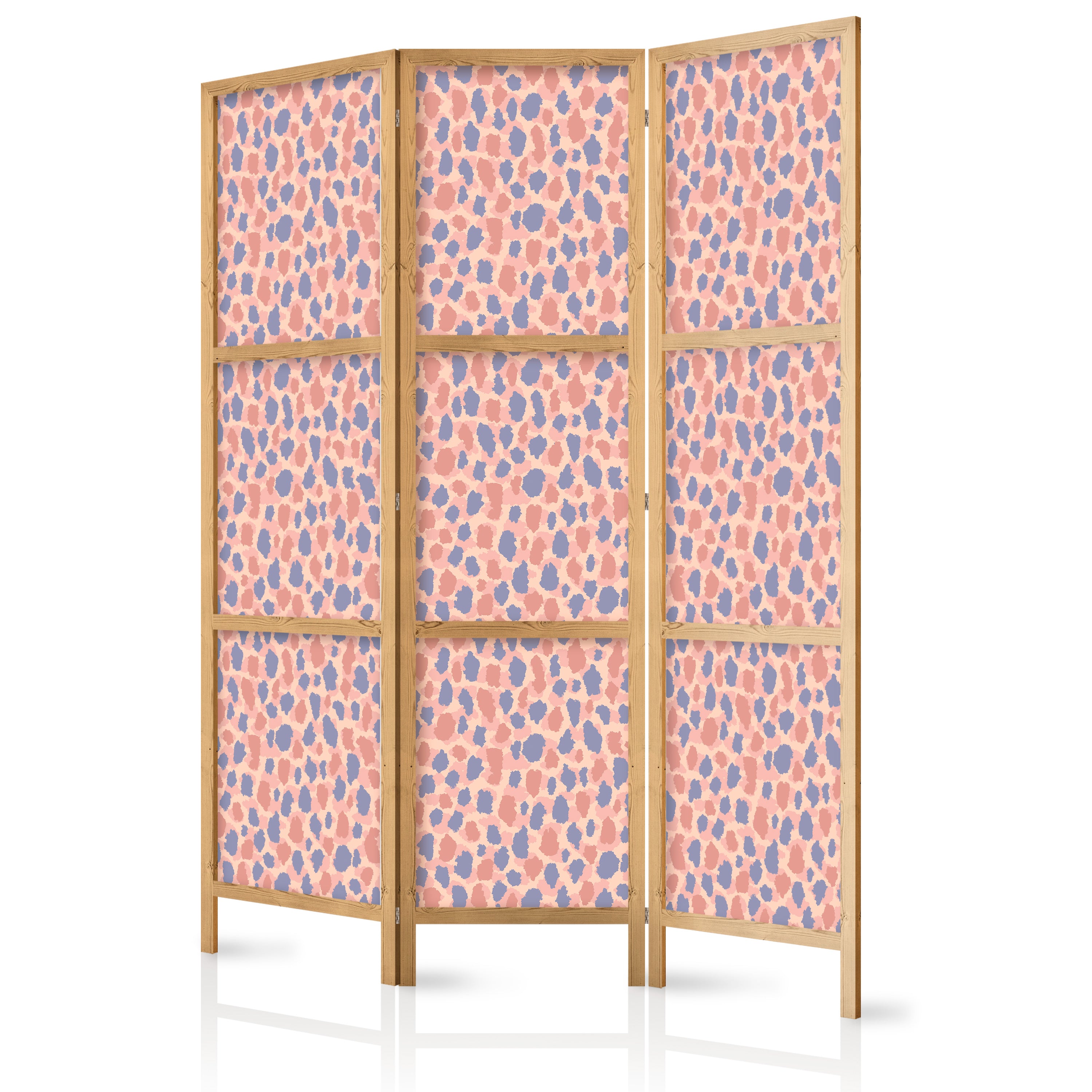 Room Divider - Giraffe Pattern, Blue-Pink Spots