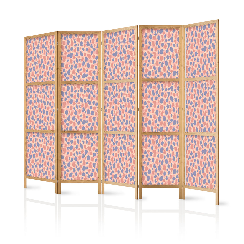 Japanese Room Divider - Giraffe Pattern - Blue-Pink