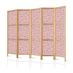 Japanese Room Divider - Giraffe Pattern - Blue-Pink