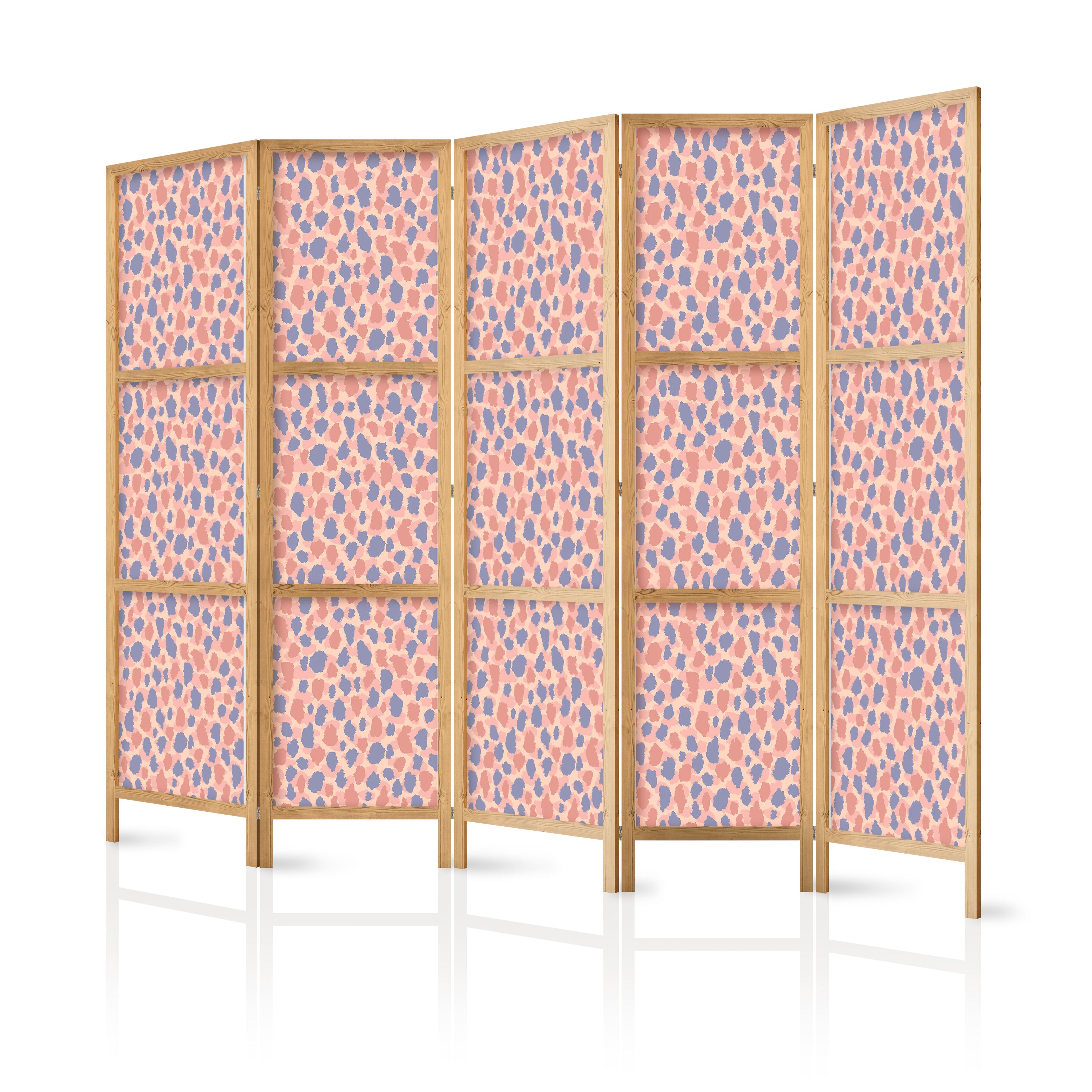 Japanese Room Divider - Giraffe Pattern - Blue-Pink