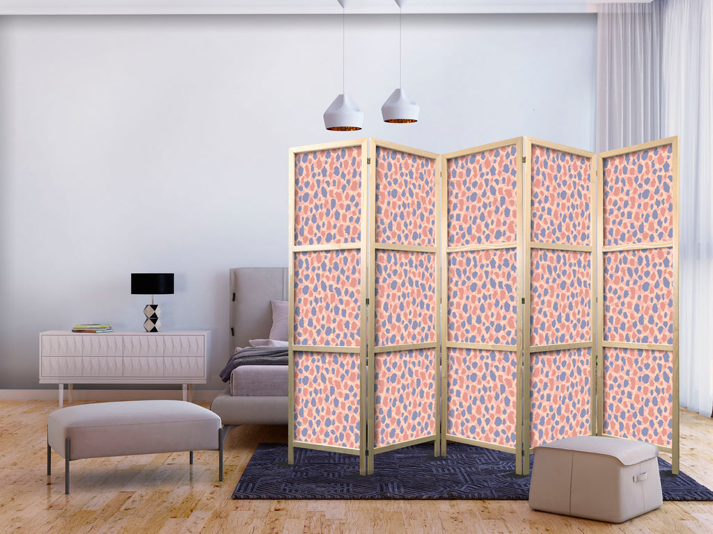 Japanese Room Divider - Giraffe Pattern - Blue-Pink