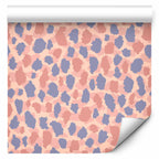 Wallpaper - Giraffe Pattern - Blue-Pink Spots