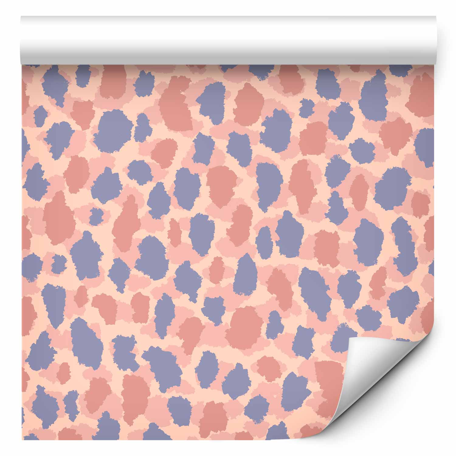 Wallpaper - Giraffe Pattern - Blue-Pink Spots