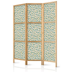 Japanese Room Divider - Giraffe Pattern - Turquoise Spots on Light Background