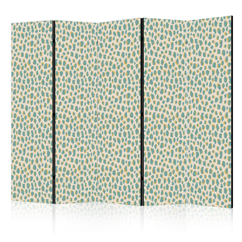 Room Divider with Giraffe Pattern in Turquoise on Light Background
