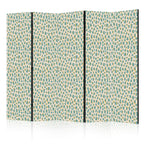 Room Divider with Giraffe Pattern in Turquoise on Light Background