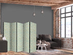 Room Divider with Giraffe Pattern in Turquoise on Light Background