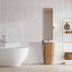 Symmetrical Wooden Texture White Wallpaper