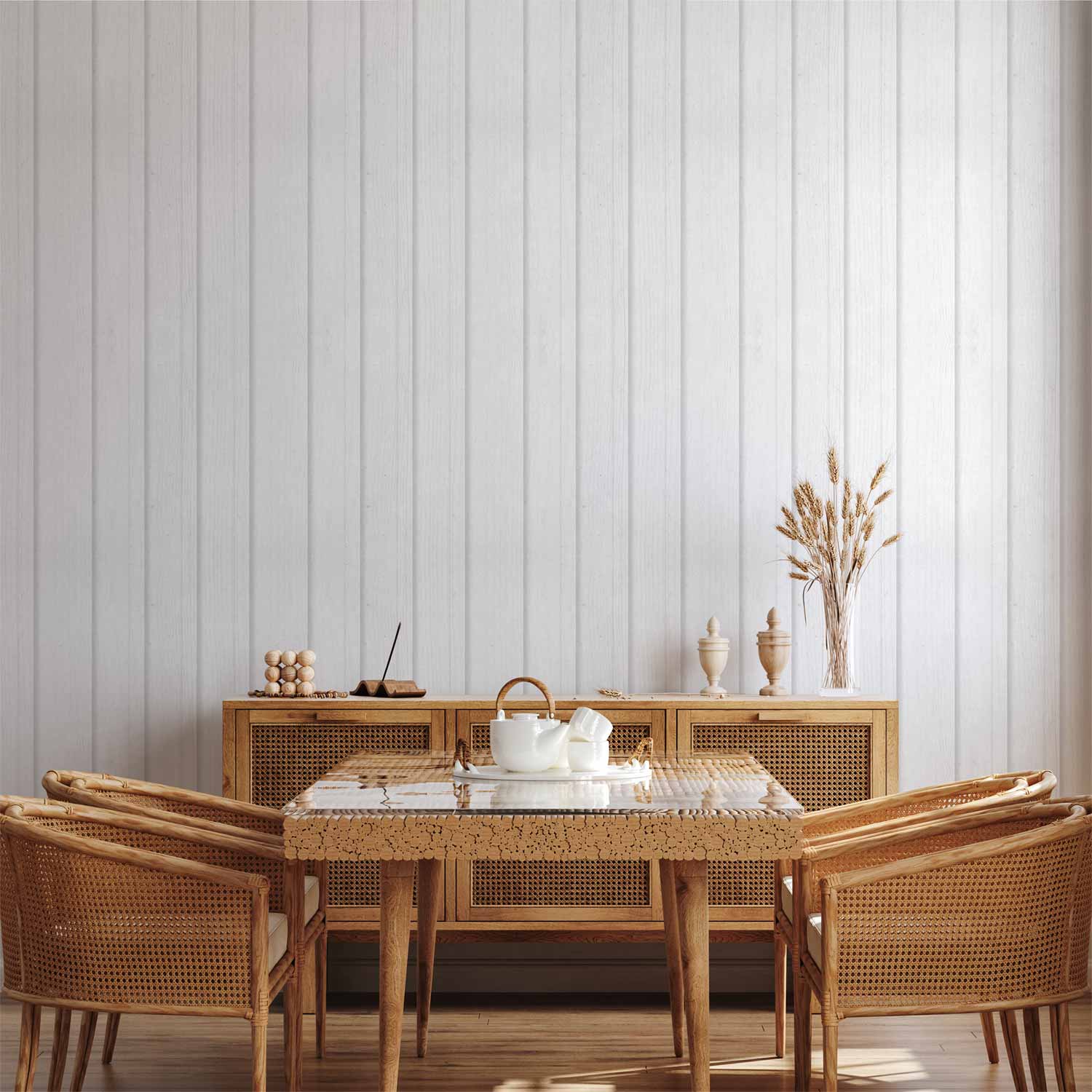 White Wood Texture Vertical Lines Wallpaper