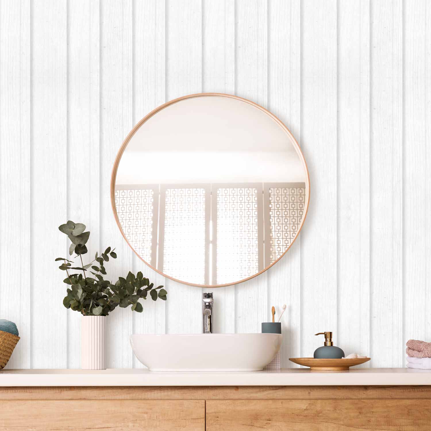 White Wood Texture Vertical Lines Wallpaper