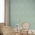 Pastel Green Vertical Wood Stripe Wallpaper