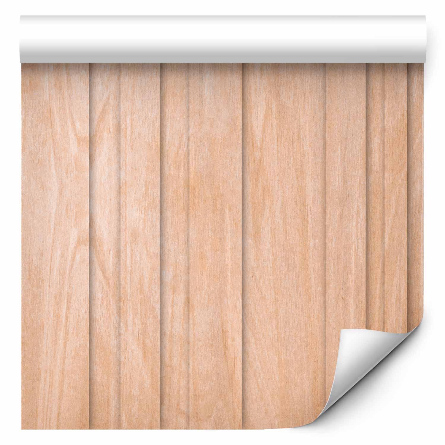 Wallpaper Light Wood Vertical Panels Beige