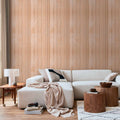 Light Wood Vertical Panel Beige Wallpaper