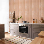 Light Wood Vertical Panel Beige Wallpaper