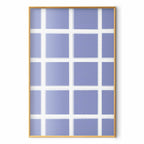 White Line Grid Geometric Blue Poster