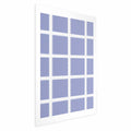 White Line Grid Geometric Blue Poster