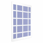 White Line Grid Geometric Blue Poster
