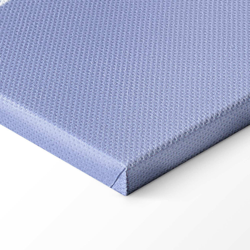 Blue White Grid Abstract Canvas Print
