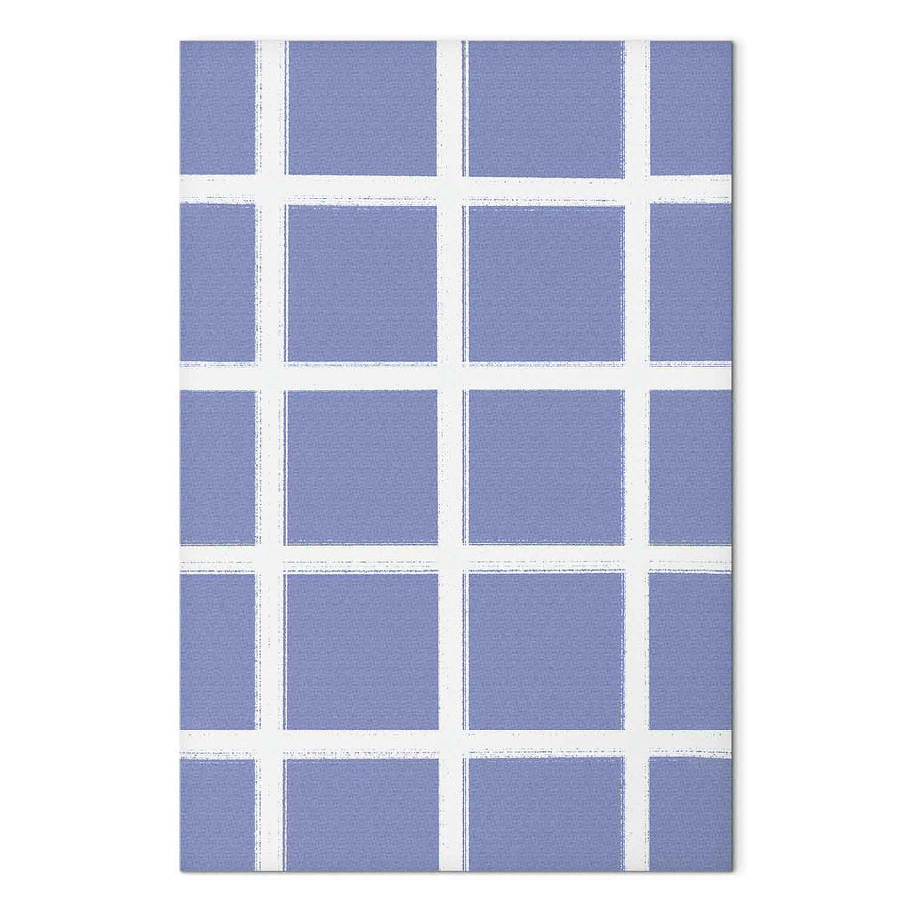 Blue White Grid Abstract Canvas Print