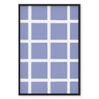Blue White Grid Abstract Canvas Print