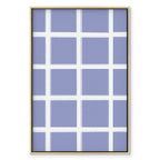 Blue White Grid Abstract Canvas Print