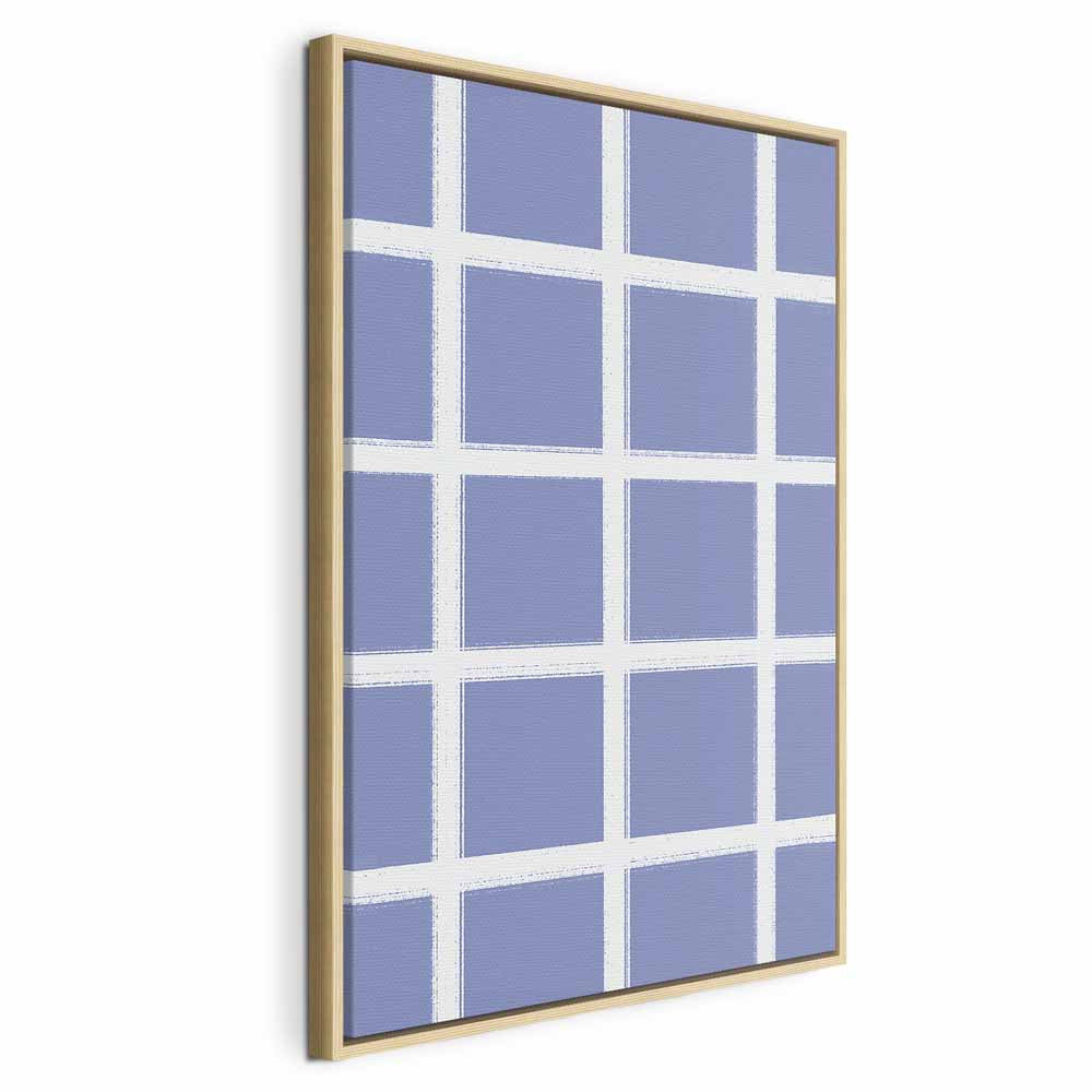Canvas Print Lines and Symmetry on Blue Background