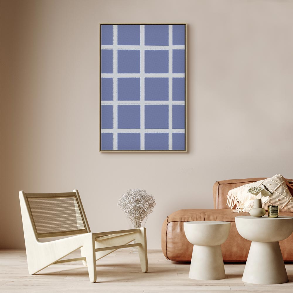 Canvas Print Lines and Symmetry on Blue Background